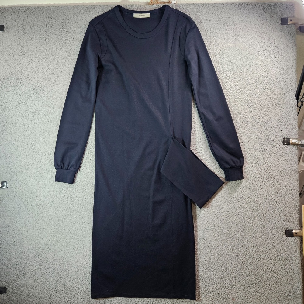 Humanoid Dress XS Stretch‎ Long Sleeve Navy Blue Pullover Simple